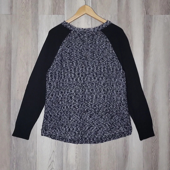 Calvin Klein Womens XL Black Sleeve Marled Body Top‎ Lightweight Sparkly Casual - Picture 2 of 5